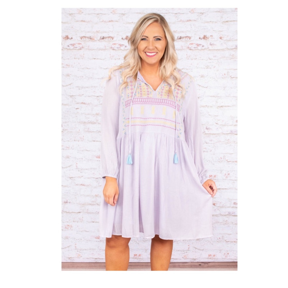 NWOT Chic Soul Hayden LA lavender boho dress 1X